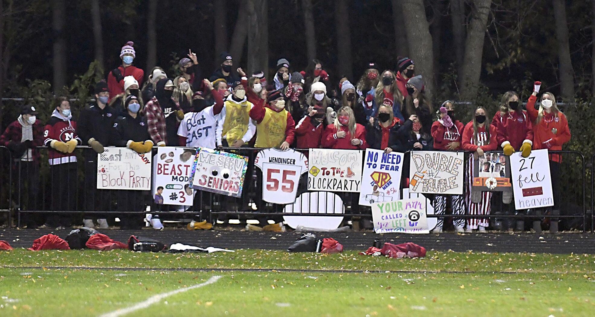 Mankato East v. Mankato West football fans 2